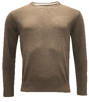 Rund hals pullover beige från AP