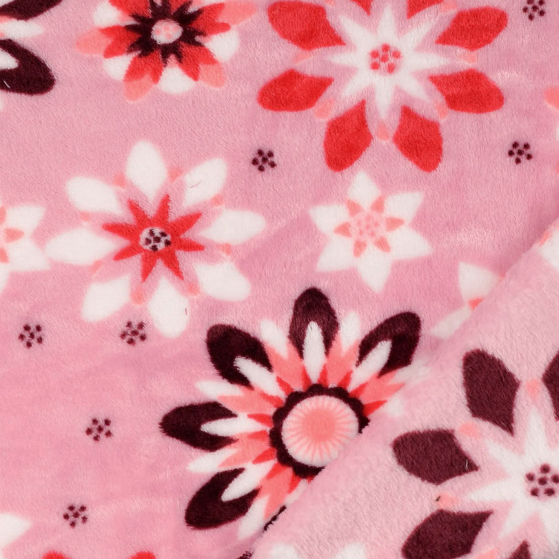 CUDDLE FLEECE - PINK FLORALS