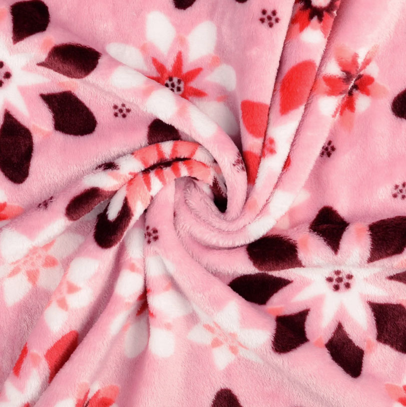 CUDDLE FLEECE - PINK FLORALS - 3