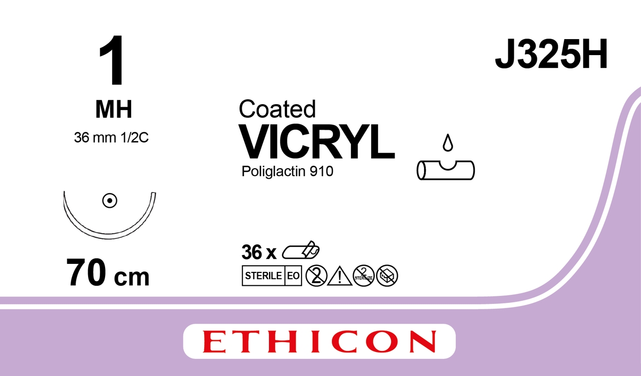 Vicryl sutur 1 MH needle 70cm violet