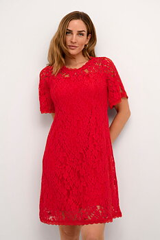 Cream Kit Dress High Risk Red