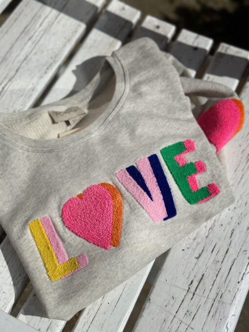 Sweat shirt with multi double grey melange