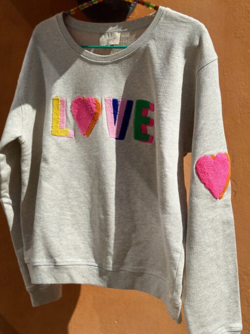 Sweat shirt with multi double grey melange - 3