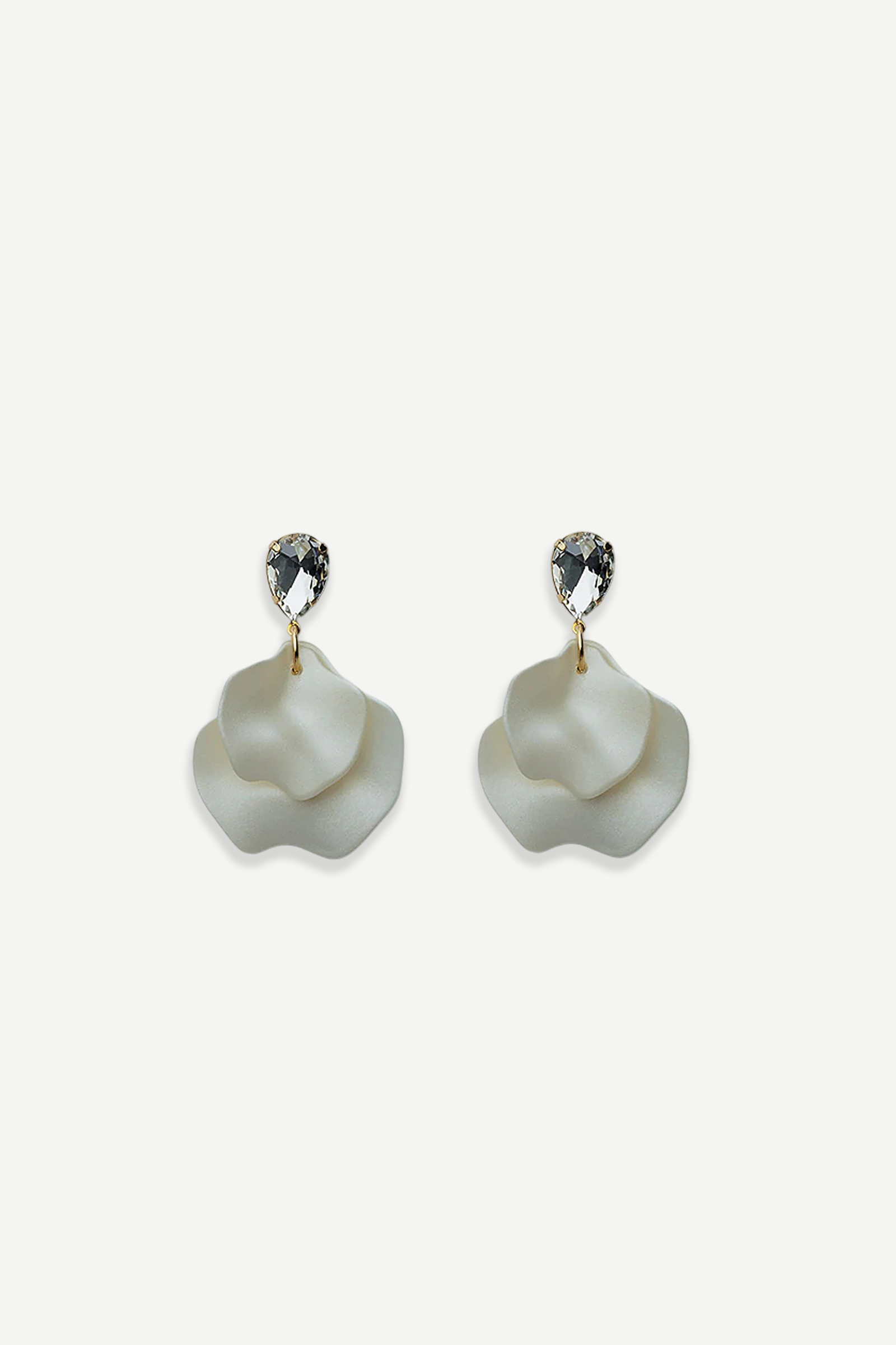 BOW19 Cz Leaf Earrings White -NEW in 2025- - 2