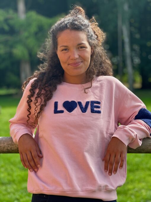 Sweat shirt love rose navy - 2