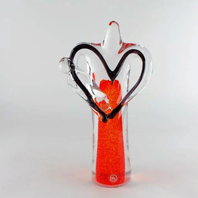 Mums care Red - Glass sculpture