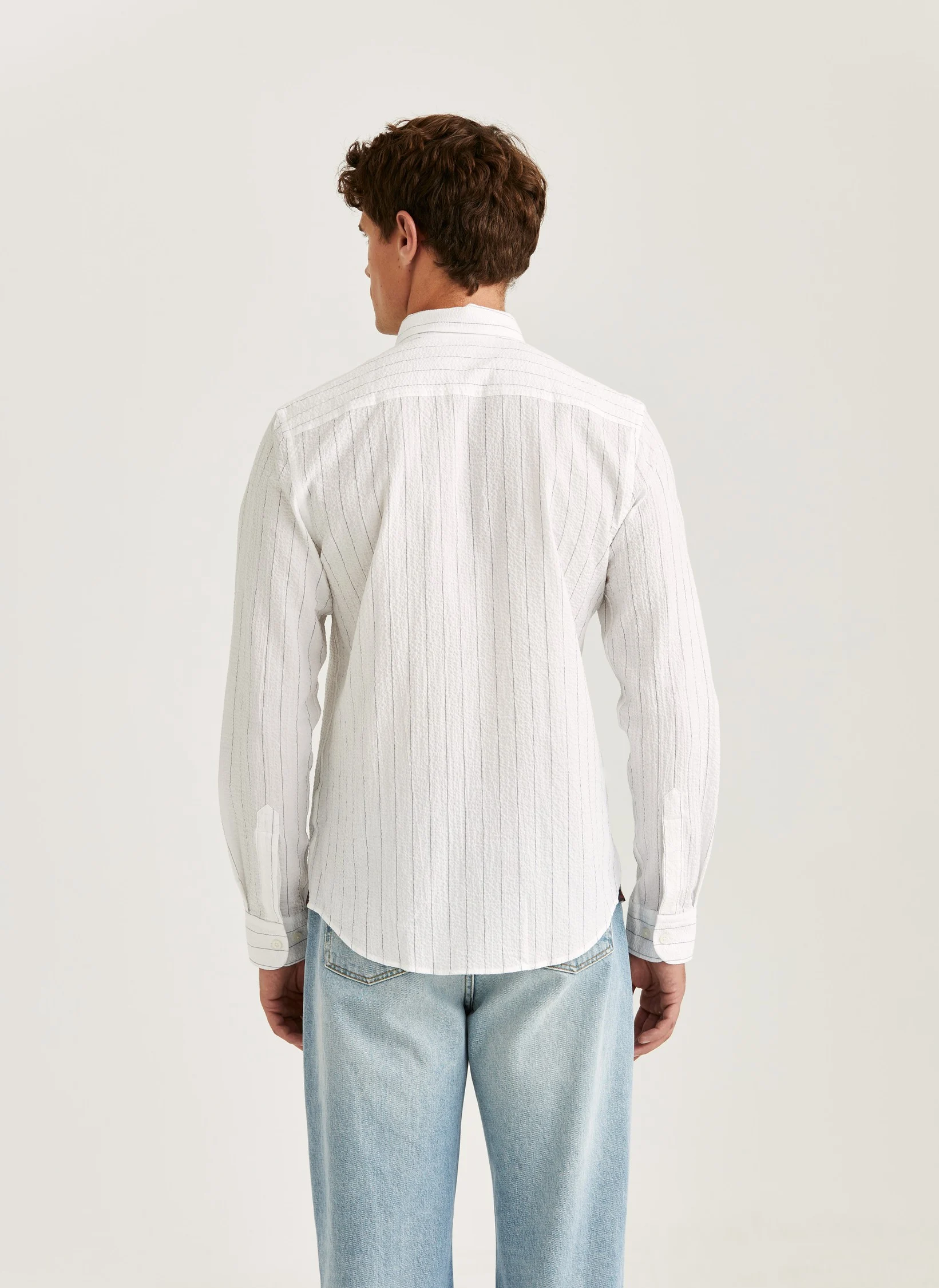 Morris - Seersucker Shirt Slim Fit - White - 3