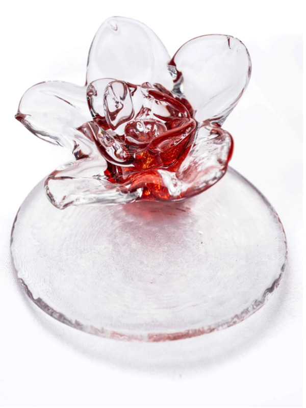 Evig rose - glasskulptur