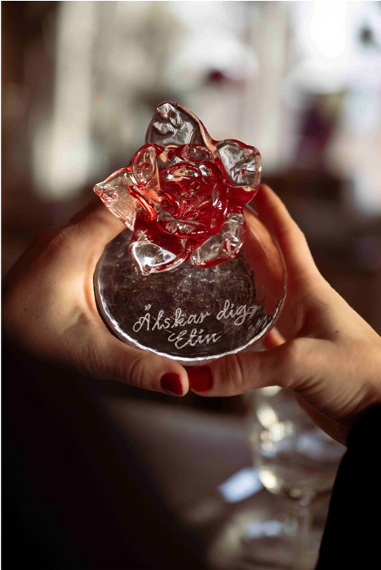 Evig rose - glasskulptur - 2