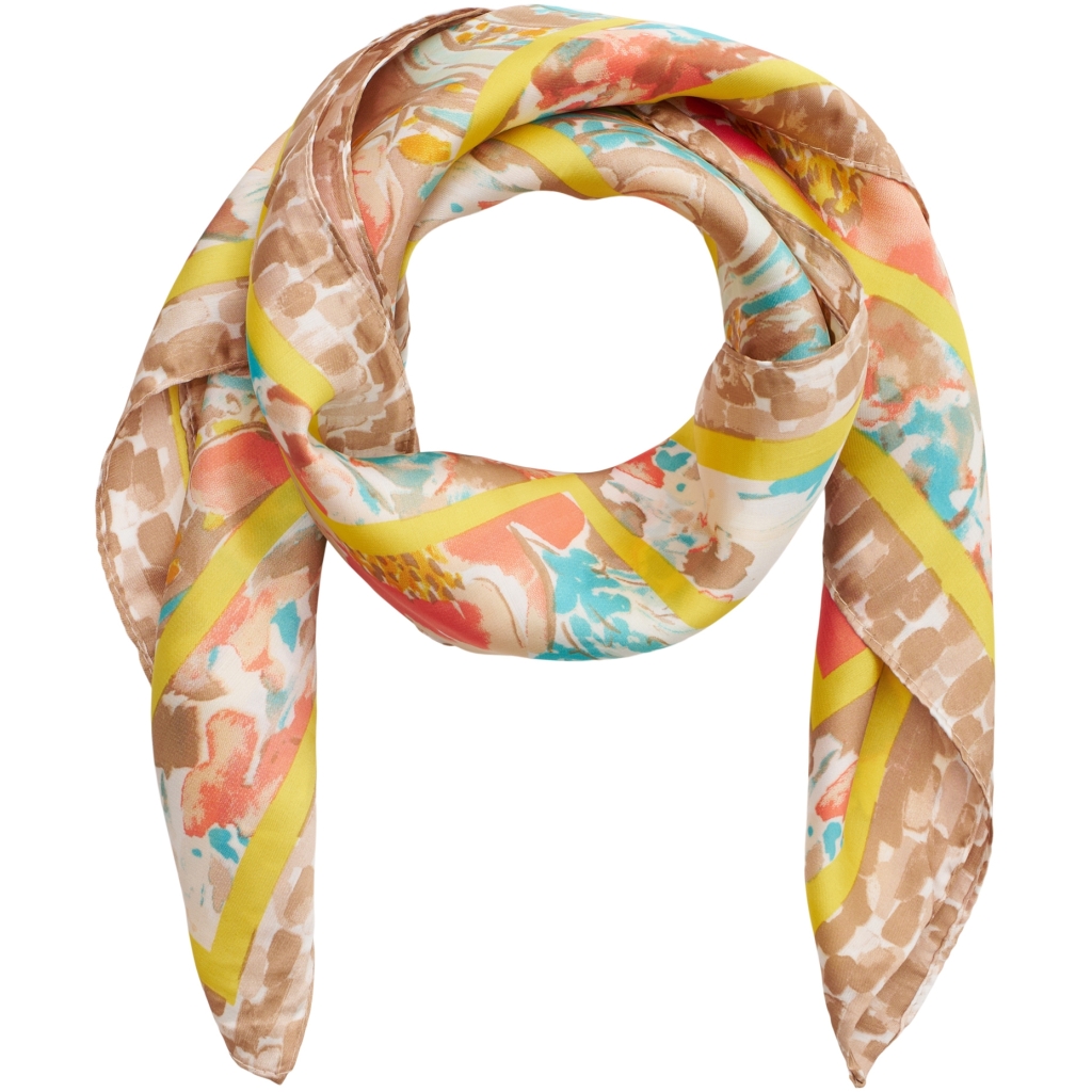 Scarves / Flowers / Orange-Beige