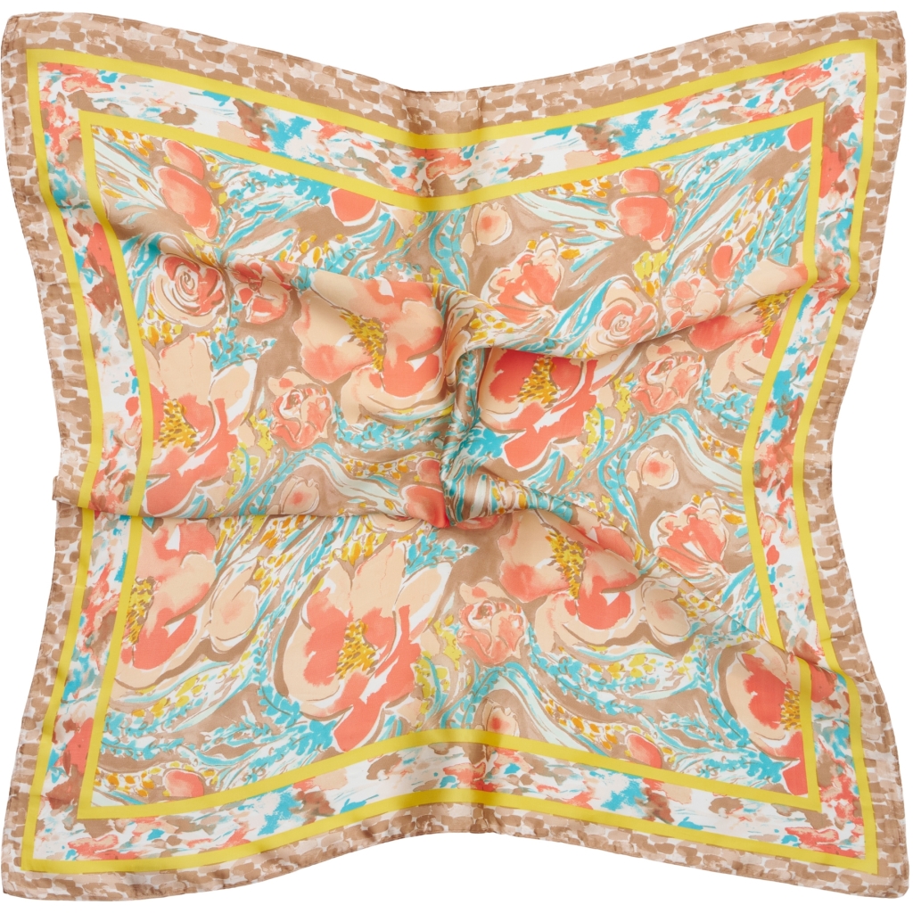 Scarves / Flowers / Orange-Beige