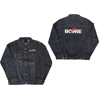 David Bowie unisex jeansjacka: Flash Logo - storlek S-XXL
