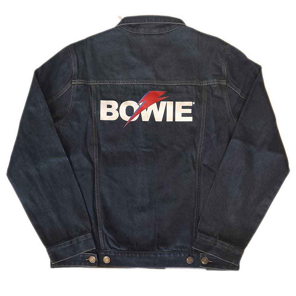 David Bowie Unisex Denim Jacket: Flash Logo - size S-XXL - 3