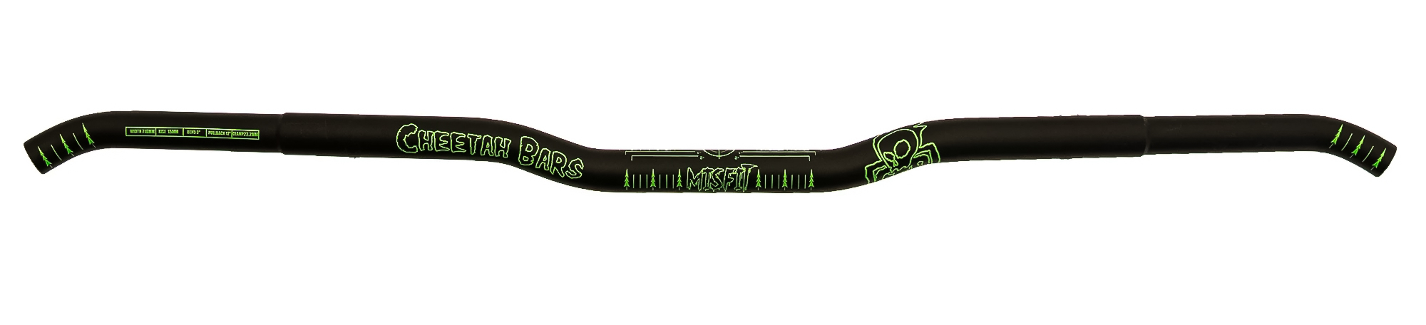 CFR Misfit Styre Fatbar 13 grader Hooked 1/2" Höjning - Svart/Grön