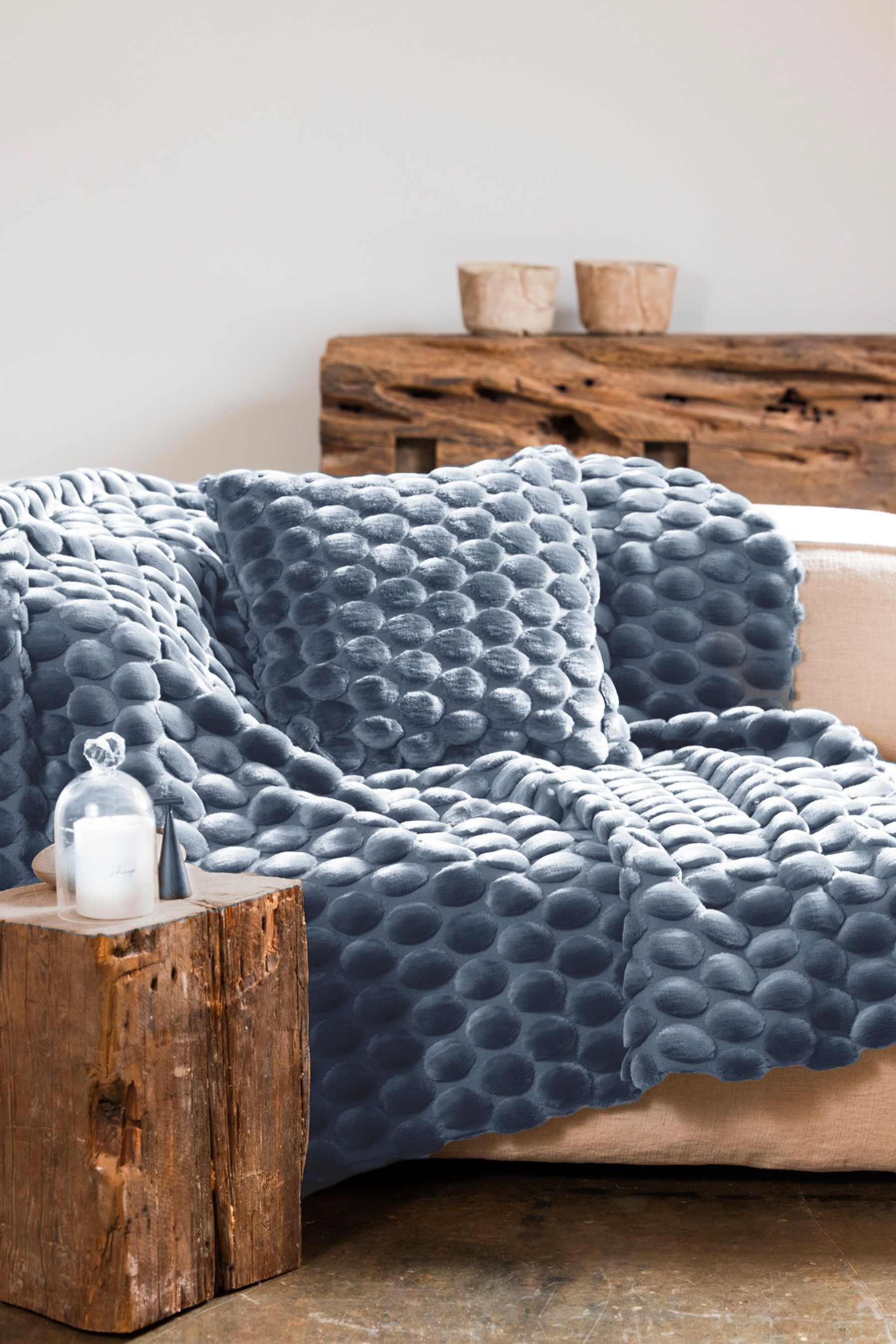 EGGSHELL   PLÄD  BLUE 130X170CM  CEANNIS - 2