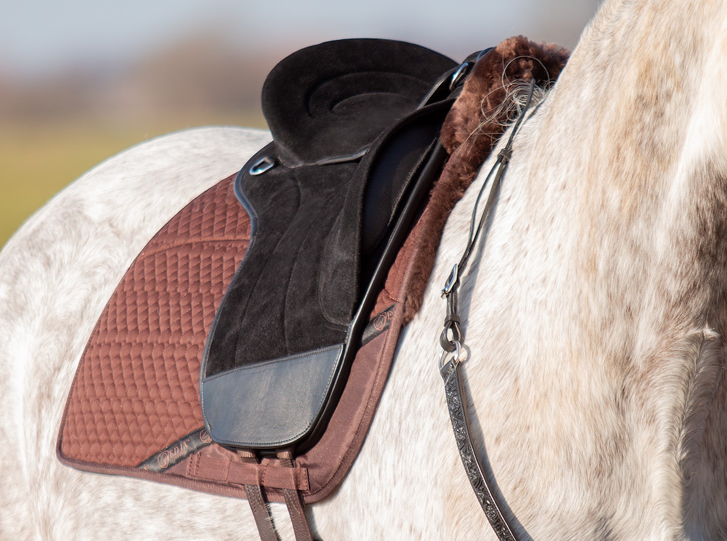 EDIX® Union, riding pad / bareback saddle, suede, cognac - 7