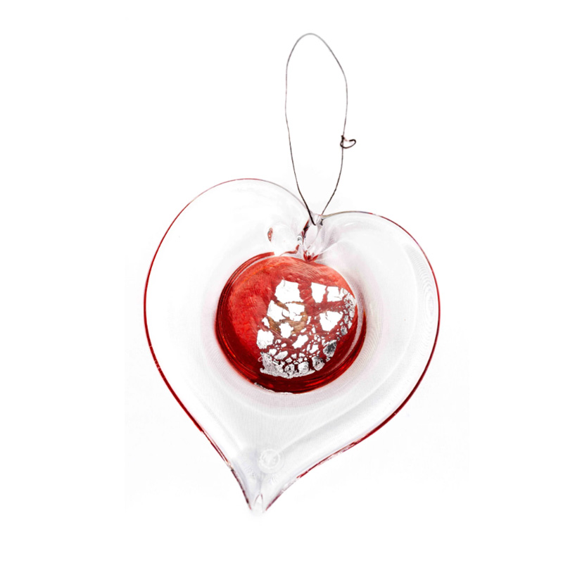 Caring heart - hängende Glasskulptur
