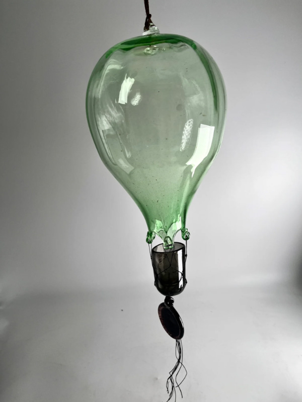 Balloon Green - Hanging glass sculpture
