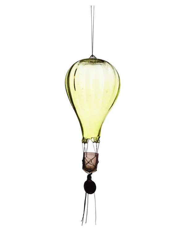 Ballong Gul - Hengende skulptur i glass