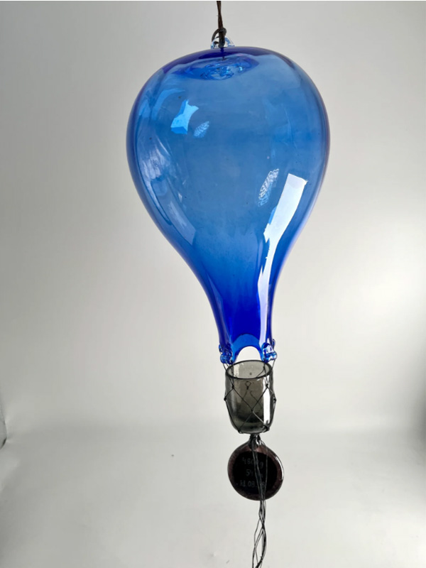 Globo azul cobalto - Escultura colgante de vidrio