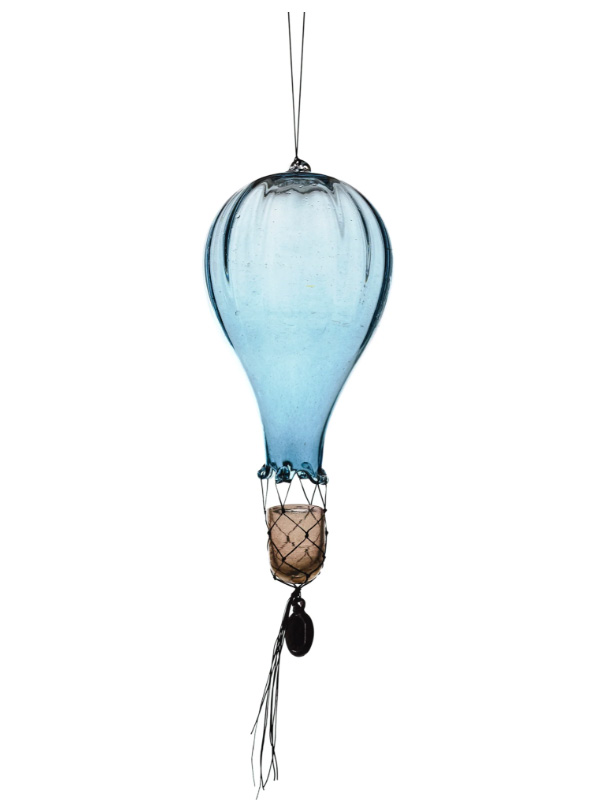 Turquoise Balloon - Hanging Glass Sculpture