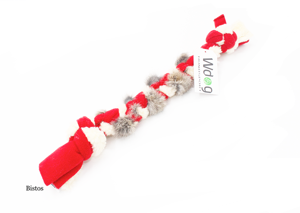 Tug braid with rabbit skin 
