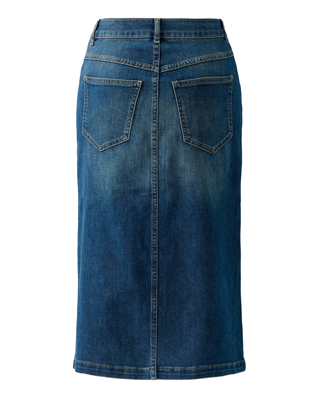 Jeanskjol slits fram mellanblå - 2