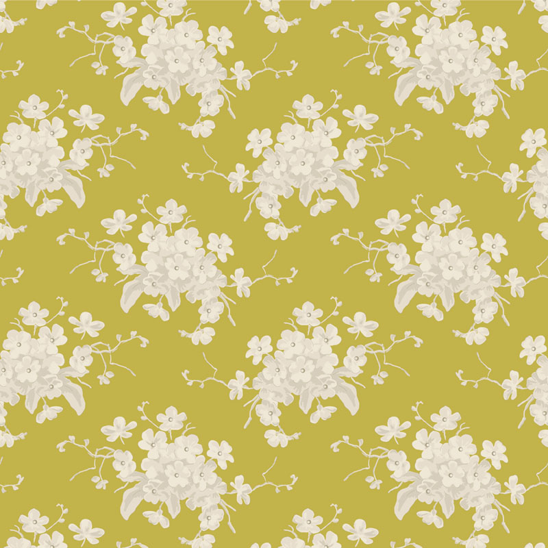 Tilda White Flower Sour Yellow