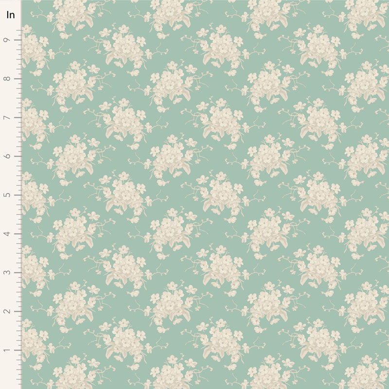 Tilda White Flower Teal - 2