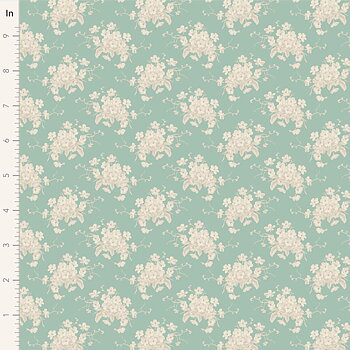 Tilda White Flower Teal