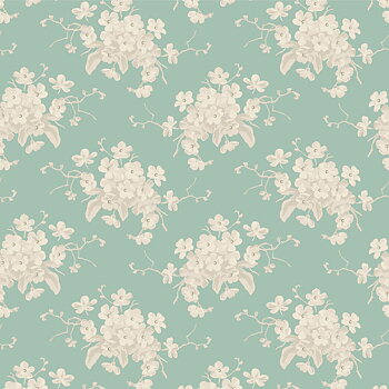 Tilda White Flower Teal