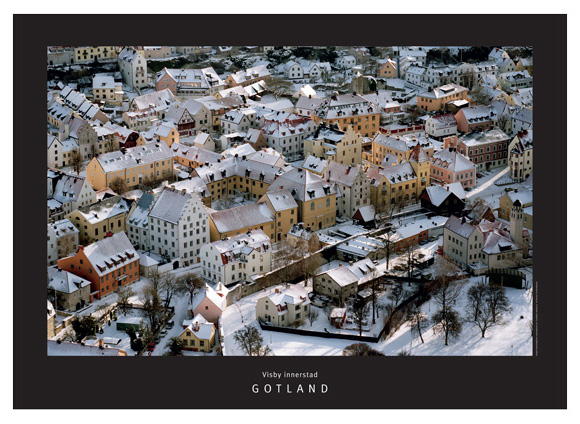 Poster Visby från ovan 5st/fp 