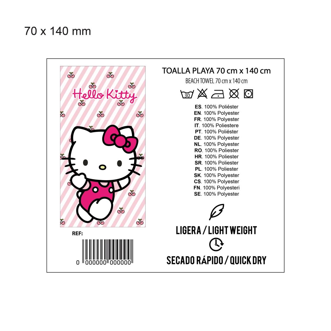 Hello Kitty Badhandduk Happy - 70 x 140 cm - 6