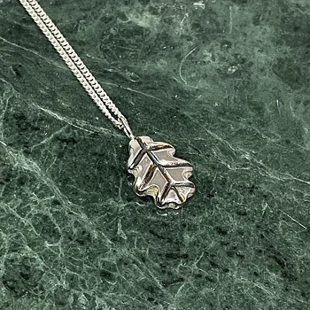 Necklace OAK, recycled silver ox