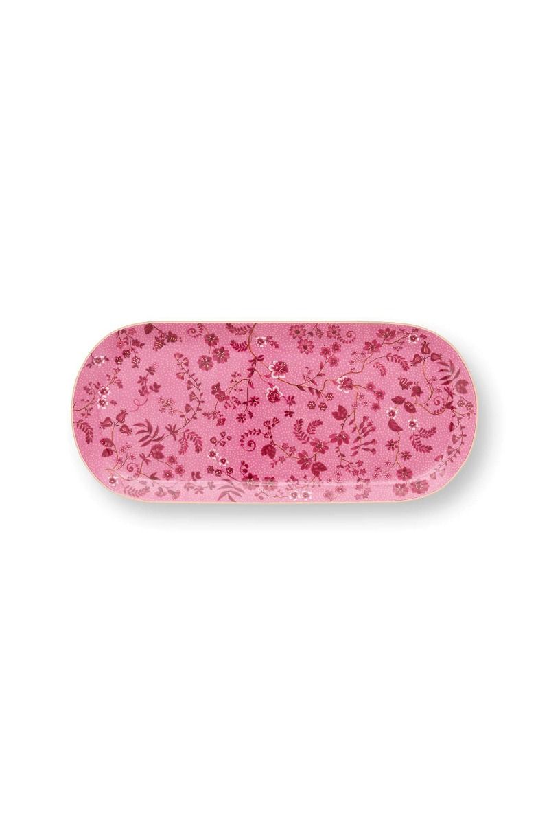   Pip Studio Oval Assiett Flowers Pink