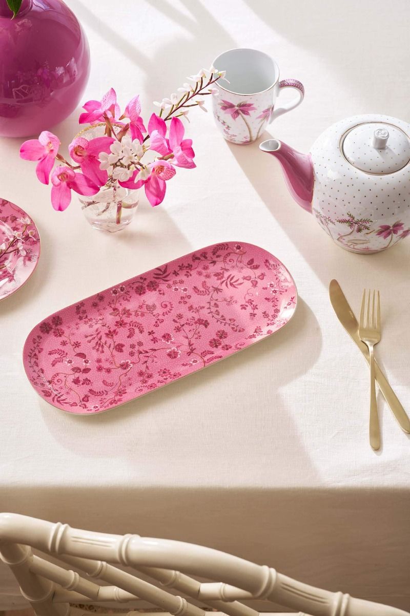   Pip Studio Oval Assiett Flowers Pink - 2