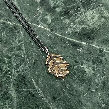 Necklace OAK, recycled bronze