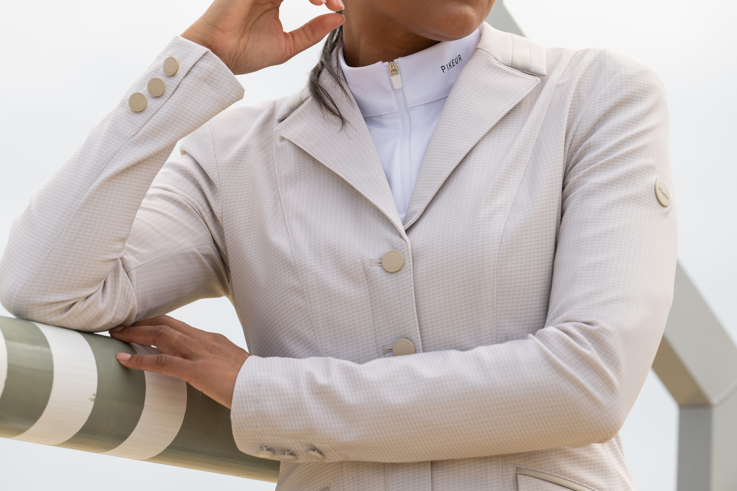 Pikeur Athleisure Klea Pepita Competition Jacket - Ivory - Houndstooth pattern