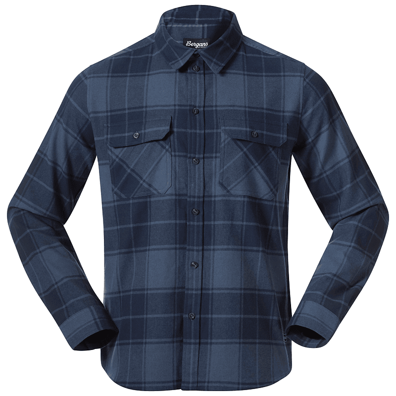 Nordmarka Flannel Shirt Men Granite Blue/Navy Blue Check Herr FF