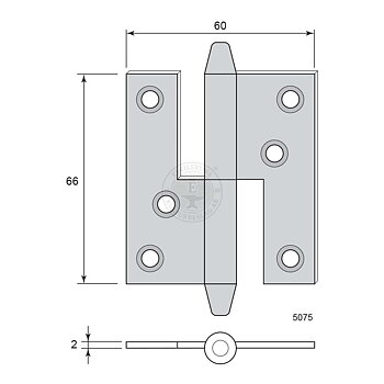 Gångjärn 66x60 5075