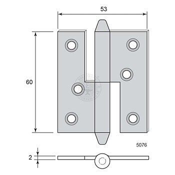 Gångjärn 53x60 5076