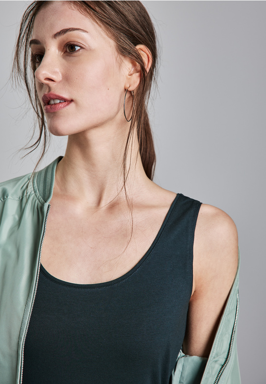 QR Anni Basic Top - Hunter Green - Street One