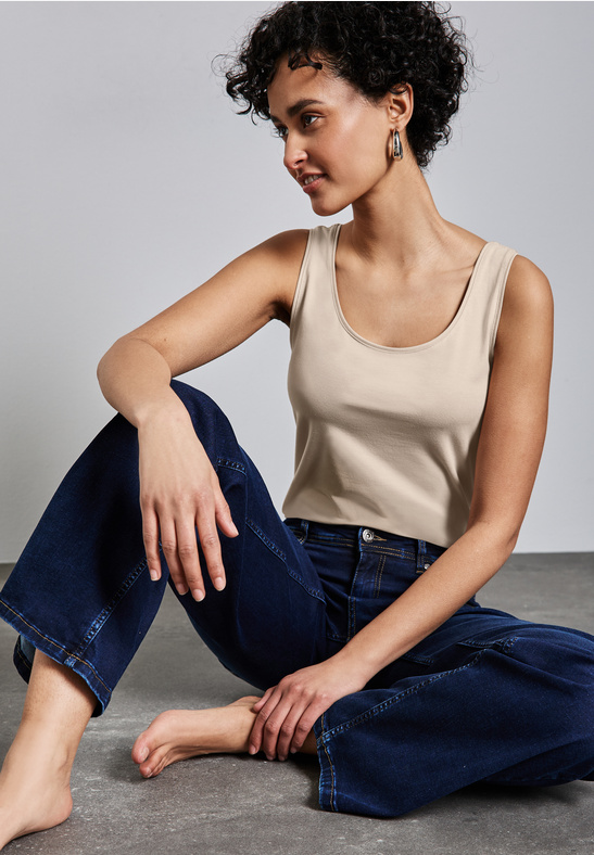 QR Anni Basic Top - Cotton Beige - Street One