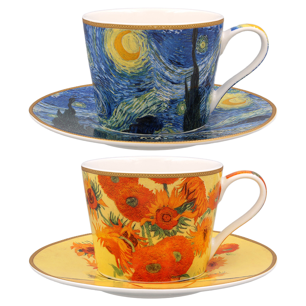 Vincent Van Gogh - Kopp med fat SUNFLOWERS eller STARRY NIGHT