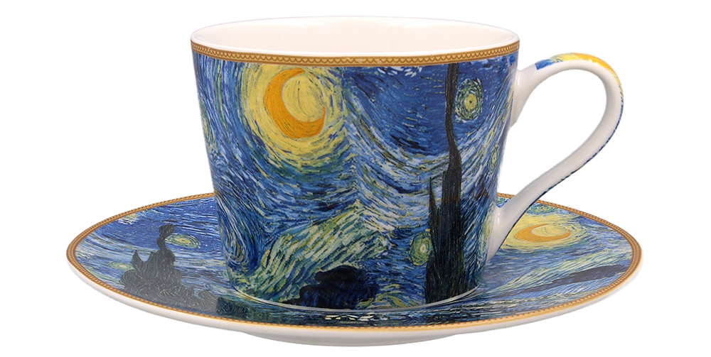 Vincent Van Gogh - Kopp med fat SUNFLOWERS eller STARRY NIGHT - 3