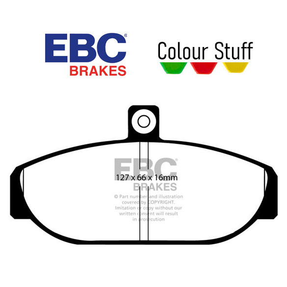 Bromsbelägg Fram Volvo 740, 940, 960 ~91 Girling  2-kolv ""RACING EBC Green/Red/Yellow STUFF