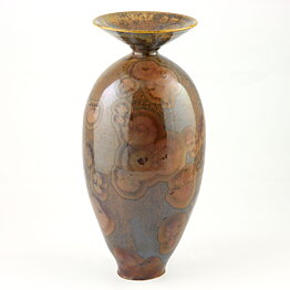 Isak Isaksson (2000s) Unique Vase with Brown Crystalline Glaze 25 cm