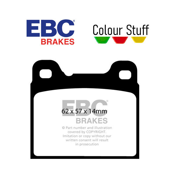 Bromsbelägg Bak Volvo 140, 240, 740, 940, 850/S/V70  ATE, Stel bakaxel ""RACING EBC Green/Red/Yellow STUFF