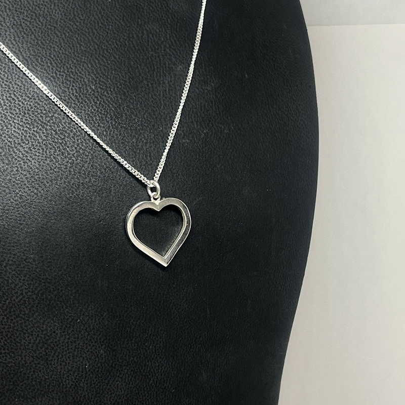 Silver necklace HEART - 6