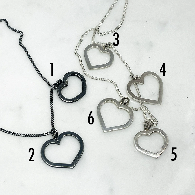 Silver necklace HEART - 9